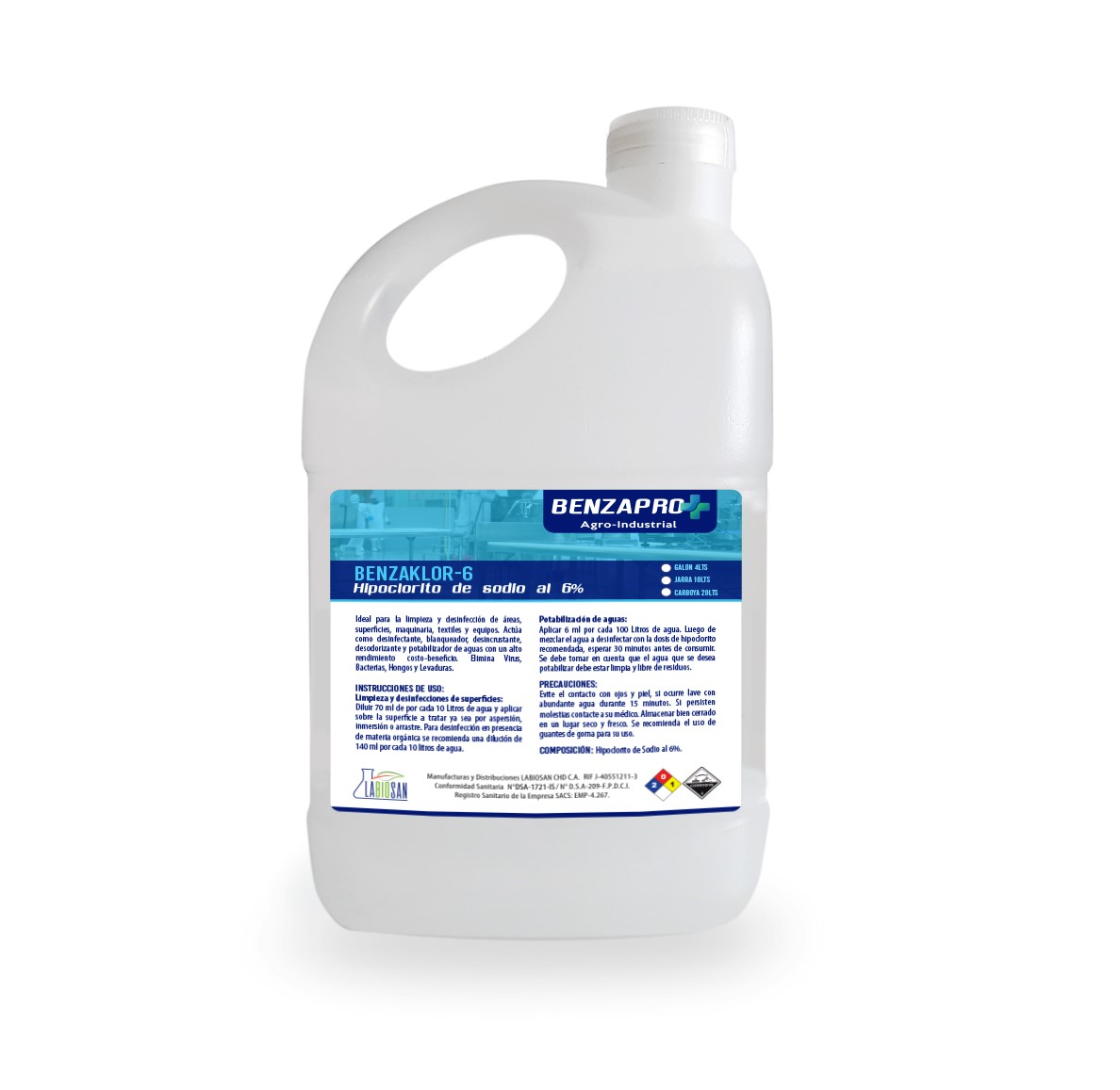 BENZAKLOR-6 HIPOCLORITO DE SODIO AL 6%