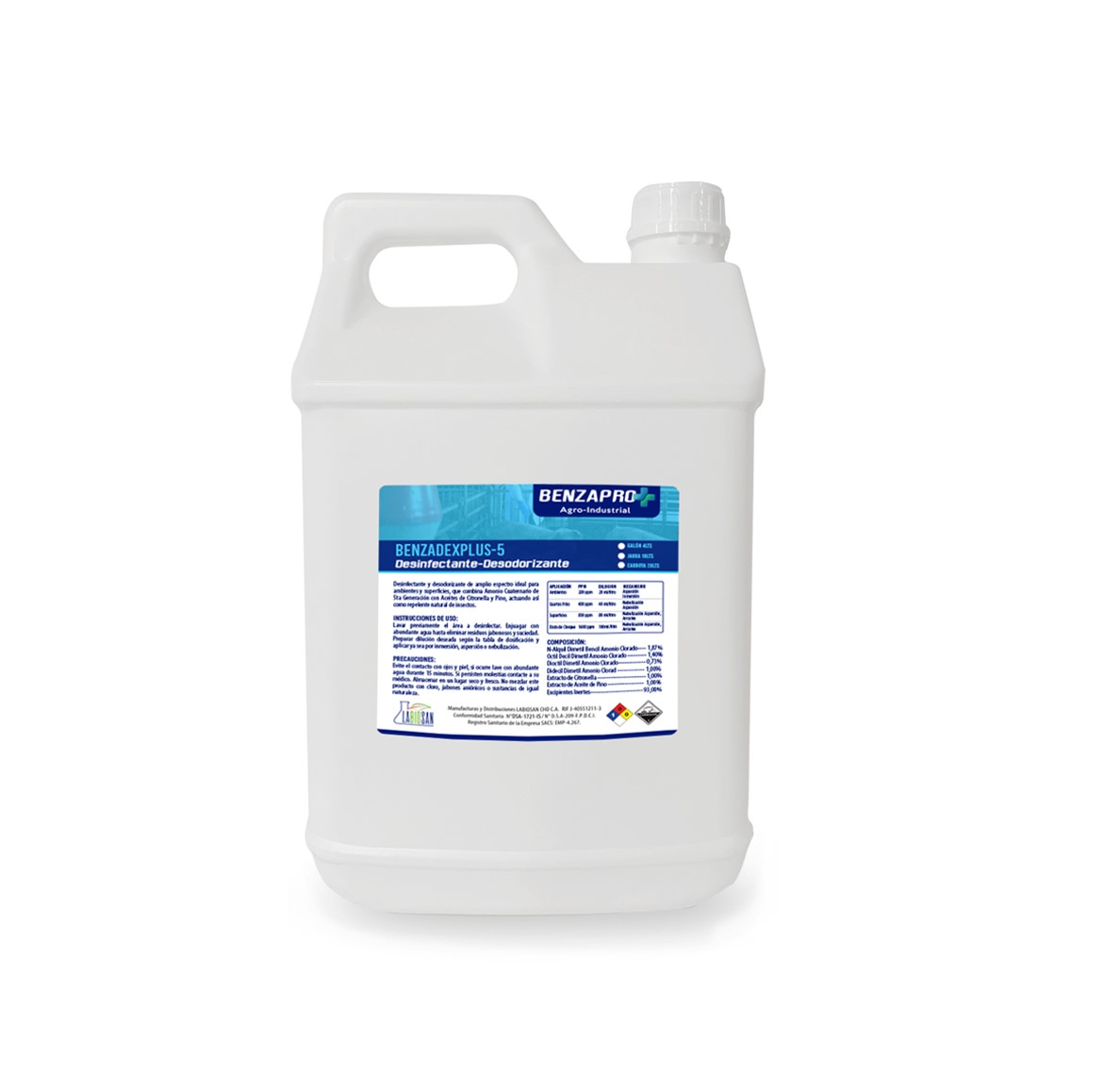 BENZADEXPLUS-5 DESINFECTANTE - DESODORIZANTE