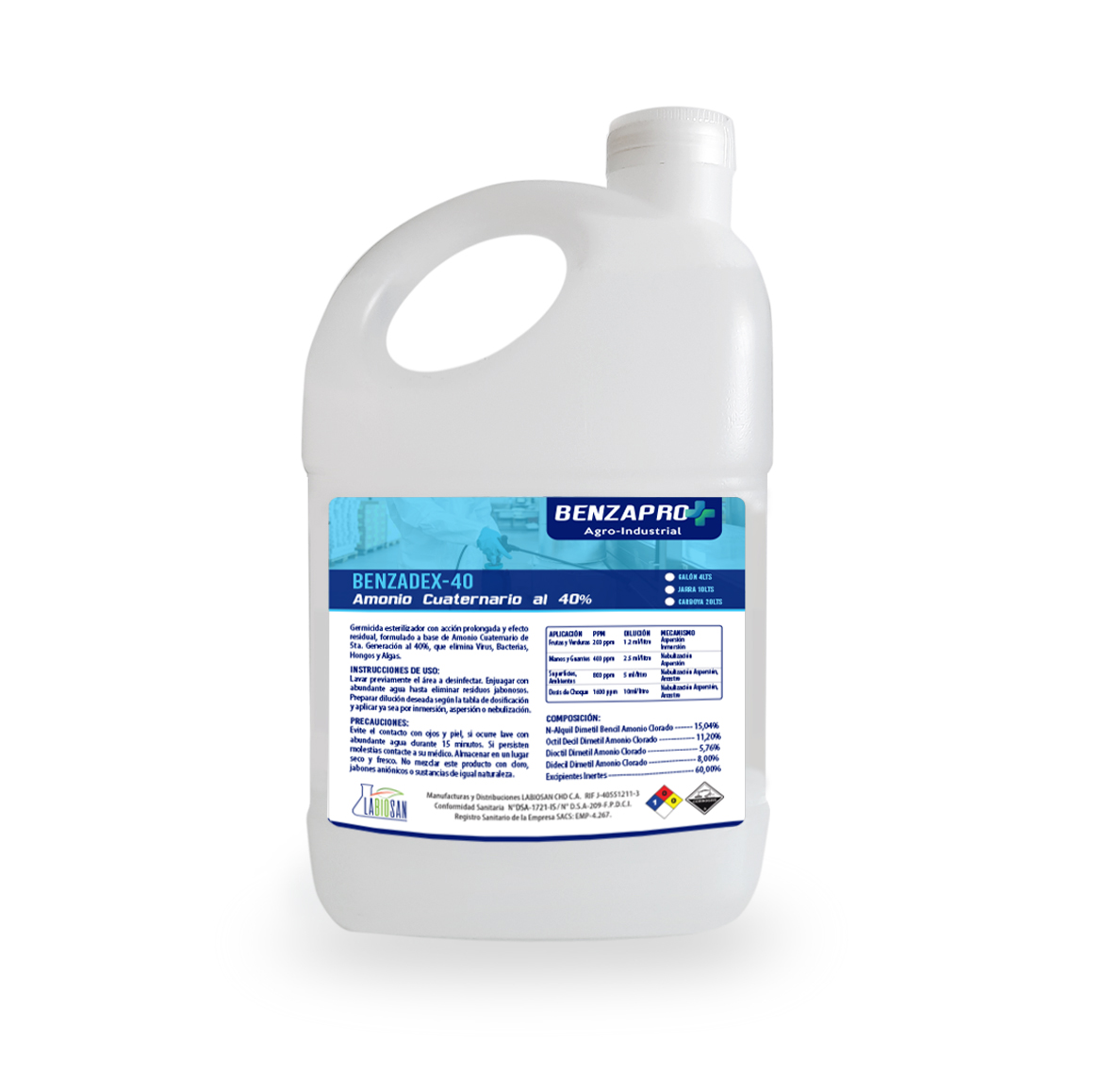 BENZADEX-40 AMONIO CUATERNARIO AL 40%